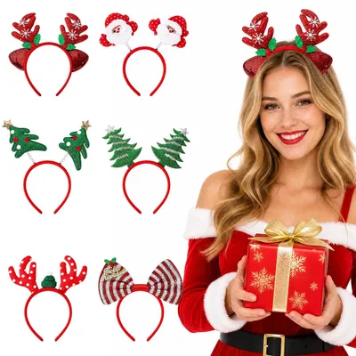 6 Weihnachts-Stirnbänder – lustige Accessoires für Erwachsene