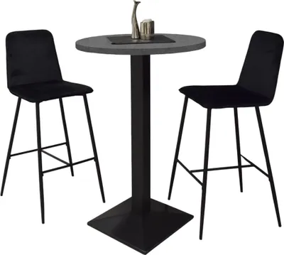 Produktbild von Tresentisch rund Eleanore 70 cm schwarz matt/graphit 14658