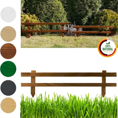 Produktbild von Floranica Gartenzaun 1 stk. 20 cm x 100 cm Braun Steckzaun Zierzaun Friesenzaun zum Stecken Vorgartenzaun