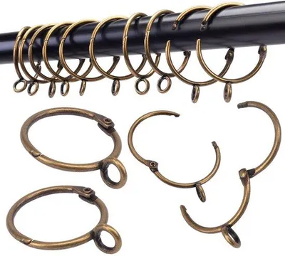 Obrázok produktu pre Krúžky na záclony, priemer 5,1 cm, otočné, bronzové, 24 ks