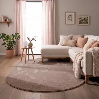 Produktbild von Volero - Flauschiger Teppich Oval - Cozy Taupe - 120x170cm - Wohnzimmer, Schlafzimmer - Modern, Skandinavisch