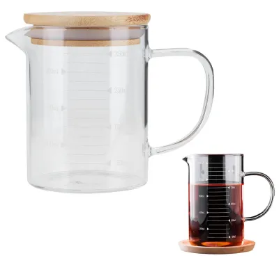Messbecher mit Deckel, 350 ml, Borosilikatglas, Ausgießer