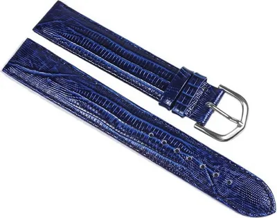 Produktbild von Uhrenarmband | Leder Eidechsprägung seidenglänzend | blau | 25066, Stegbreite:20mm