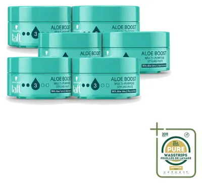 Productafbeelding van 6 x Taft Aloe Boost Haarpasta - 75 ml - Verpakking met 6 stuks