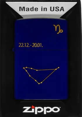 Immagine prodotto di Accendino Zippo blu navy opaco inciso Capricorn 60006941