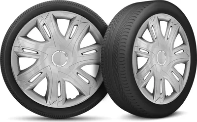 Obrázok produktu pre Lemy kolies automobilov sada 4 ks vhodná pre všetky oceľové disky - nastaviteľný poistný krúžok - 14 palcov - strieborná