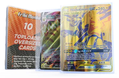 Immagine prodotto di Friki Monkey Set di 10 bustine protettive per carte Pokémon XXL da 15 x 21 cm, FMTOPXXL10