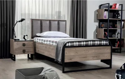 Image de Loft Table de chevet Marron Design Moderne Table d'appoint Chambre à coucher Tables Nouveau