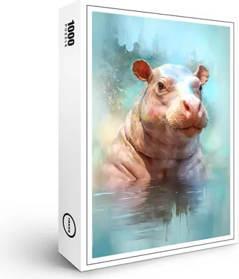 Produktbild von raxxa Premium-Puzzle "Baby Hippo", 1000 Teile
