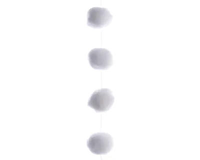 Produktbild von Schnee Girlande 4cm x 1,8m mit Wattebällchen Weiß
