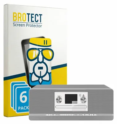 Produktbild von 6x BROTECT Schutzglas für TechniSat Digitradio 372 CD 9H kratzfest klar