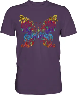 Produktbild von Kunst Farbiger Schmetterling T-Shirt – Urban Purple / 3XL