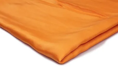 Image de Satin sans Élasthanne, satin lisse brillant, orange, 50 x 150 cm