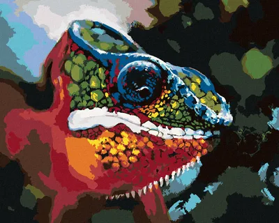 Obrázek produktu pro Zuty - Malování podle čísel - ABSTRAKTNÍ BAREVNÝ CHAMELEÓN, 40x50 cm, bez rámu a bez vypnutí plátna