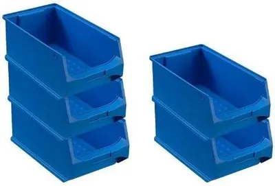Produktbild von SparSet 5x Blaue Sichtlagerbox 4.0 | HxBxT 15x20x35cm | 7,2 Liter | Sichtlagerbehälter, Sichtlagerkasten, Sichtlagerkastensortiment, Sortierbehälter