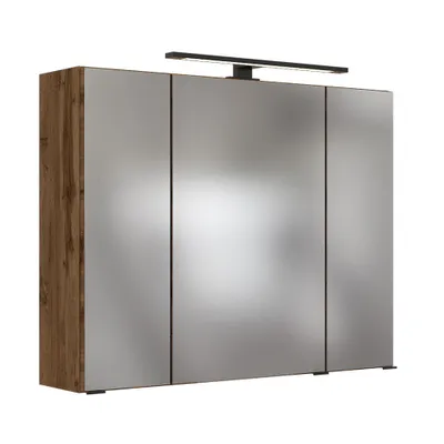 Produktbild von LED- Spiegelschrank 80 cm MANLY-03 Wotaneiche Nb. B/H/T: 80/64/20 cm