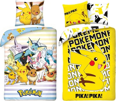 Produktbild von Pokemon Pikachu - 2 x Kinder-Bettwäsche-Set, 135x200 & 80x80