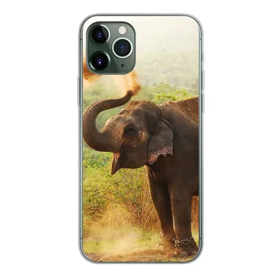 Produktbild von MuchoWow® Handyhülle Schutzhülle Hülle für iPhone 11 Pro Elefant - Tiere - Wald - Bäume Silikon Softcase Handy Hülle - Handy