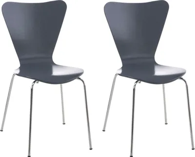 Produktbild von 2er Set Besucherstuhl HLO-CP3  grau