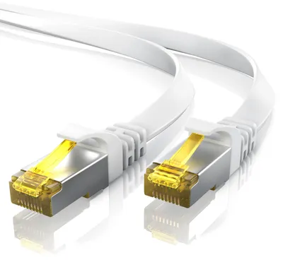 Imagen del producto de Cable de red LAN Primewire CAT.7, RJ-45 (Ethernet), cable plano CAT 7 U/FTP Gigabit, cable de conexión de 10 Gbit/s - 7,5 metros