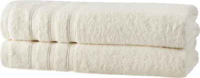 Produktbild von 2er Set Gästehandtücher 30x50 cm Baumwolle Weich Frottee Saugfähig Gästetücher, Farbe:natur
