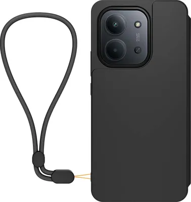 Produktbild von MFXIAOMI, Wallet-Hülle für Redmi 15C mit abnehmbarer Handschlaufe, Schwarz