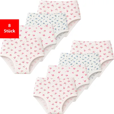 Produktbild von Taillenslip Damenslips aus 100% Baumwolle mit Stretch im 4er oder 8er Pack Blumen - 40/42 8er