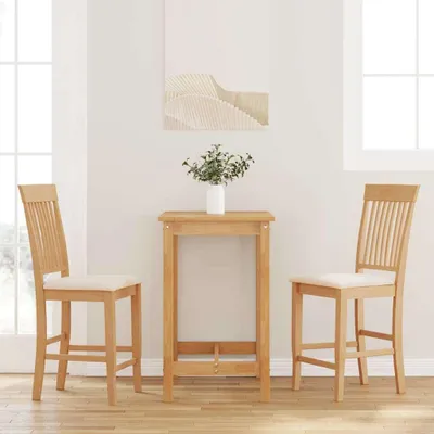 Immagine prodotto di Maison Exclusive - Sgabelli da bar con cuscini, 2 pezzi. Legno massello naturale di albero della gomma