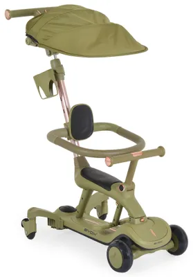 Produktbild von Byox Cornet Green 6-in-1 Rutschauto / Kinderroller mit Schiebestange