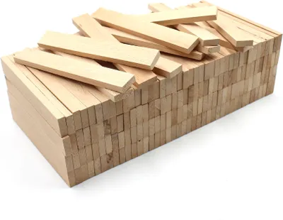 Produktbild von Holzleisten aus Buche Bastelklötzchen Klötzchen Holzleiste Bastelholz Holzstab Wand für Kalender kreativ Basteln Kanthölzer Kartenhalter 10x8x160mm 20 Stück