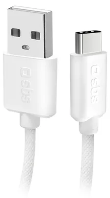 Produktbild von SBS USB-A - USB-C-Textilkabel mit Kabelhalter, 1,5 Meter