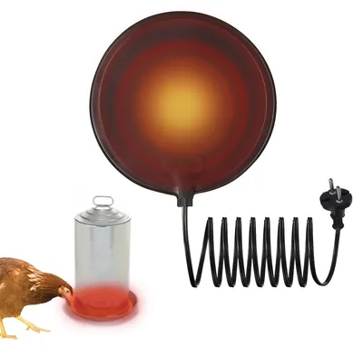 Immagine prodotto di Base riscaldata per abbeveratoi per pollame, 20 W, protezione antigelo, facile da pulire, abbeveratoio in silicone per polli, base riscaldata per anatre, oche e piccioni