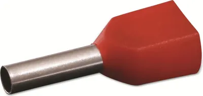 Produktbild von QUADRIOS Zwillings-Aderendhülse 22C435, 1 mm², Rot, Teilisoliert, 100 Stück