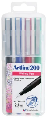 Obrázok produktu pre Artline – Fineliner 200, okrúhly, jemný, rôzne farby, 4 ks