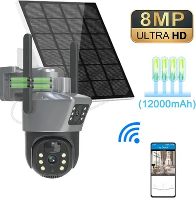 Produktbild von Sicherheitskamera, 8MP Auflösung, Dualobjektiv, WIFI Kamera ohne Karte