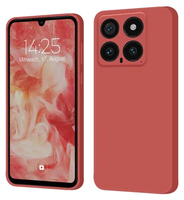 Produktbild von Hülle für Xiaomi 14 Case Cover Bumper Smartphone Softgrip Schutzhülle Farbe: Rot