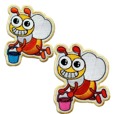 Produktbild von Biene Tier - Aufnäher, Bügelbild, Aufbügler, Applikationen, Patches, Flicken, Zum Aufbügeln, Größe: 6 x 7,5 cm