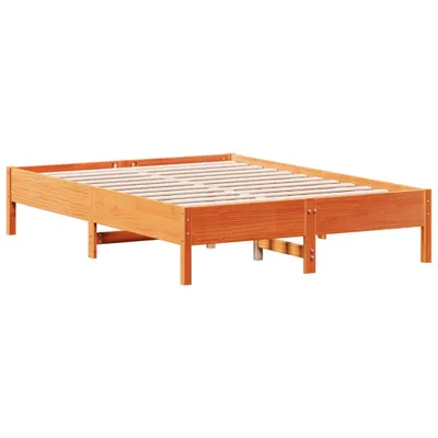 Obrázek produktu pro Dřevěná postel z masivu bez matrace vosk hnědá 135x190 cm borovicové dřevo