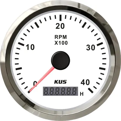 Produktbild von Marine-Drehzahlmesser - LCD-Drehzahlmesser und Betriebsstundenzähler - 0–4000 U/min - Für Boote, Autos und Lkw