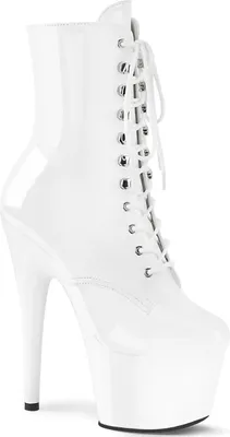 Produktbild von ADORE-1020 Damen Booties von Pleaser, Weiß Lack , EU 44, US 14