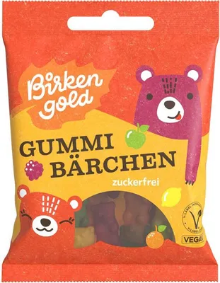 Produktbild von Birkengold Gummibärchen ohne Gelatine zuckerfrei - 50g x 10 - 10er Pack VPE