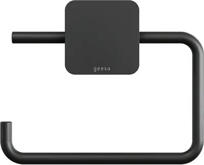 Produktbild von Geesa Toilettenpapierhalter ohne Deckel Topaz - Klopapierhalter zum Bohren, schwarz matt