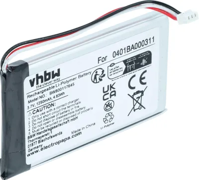 Produktbild von vhbw Akku Ersatz für Elca 0401BA000311 für Fernbedienung Remote Control (1250 mAh, 3,7 V, Li-Polymer)