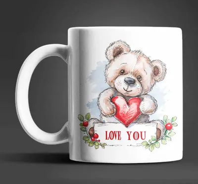 Produktbild von Teddybär I Love You Valentinstag Kaffeetasse Teetasse Tasse Geschenkidee 330 ml – Teddy-05