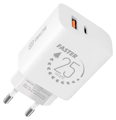Immagine prodotto di PACCHETTO: Caricabatterie da viaggio ME USB-A + USB-C 25W Bianco