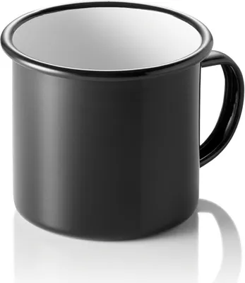 Produktbild von Henkelbecher GRACE, Ø 9 cm, 500 ml, Emaille, weiß schwarz