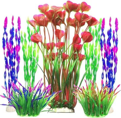 Produktbild von Kunstpflanzen für Aquarien, 7 Stück, dekorative Wasserpflanzen - bunt