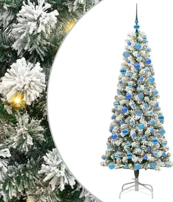 Zdjęcie produktu dla vidaXL Sztuczna składana choinka zielono-biała 180 cm