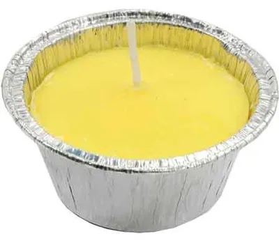 Obrázek produktu pro MINI SVÍČKA S VŮNÍ CITRONELY V FÓLII Ø 8,5 x 4 cm – balení po 2 kusech