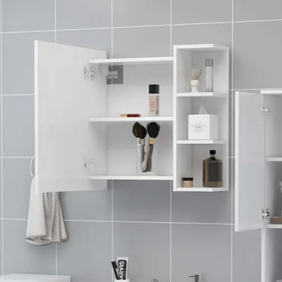 Produktbild von Cloris DesignMöbel Spiegelschränke - Weiß Bad-Spiegelschrank Weiß 62,5x20,5x64cm Holzwerkstoff Schlichtes8152321